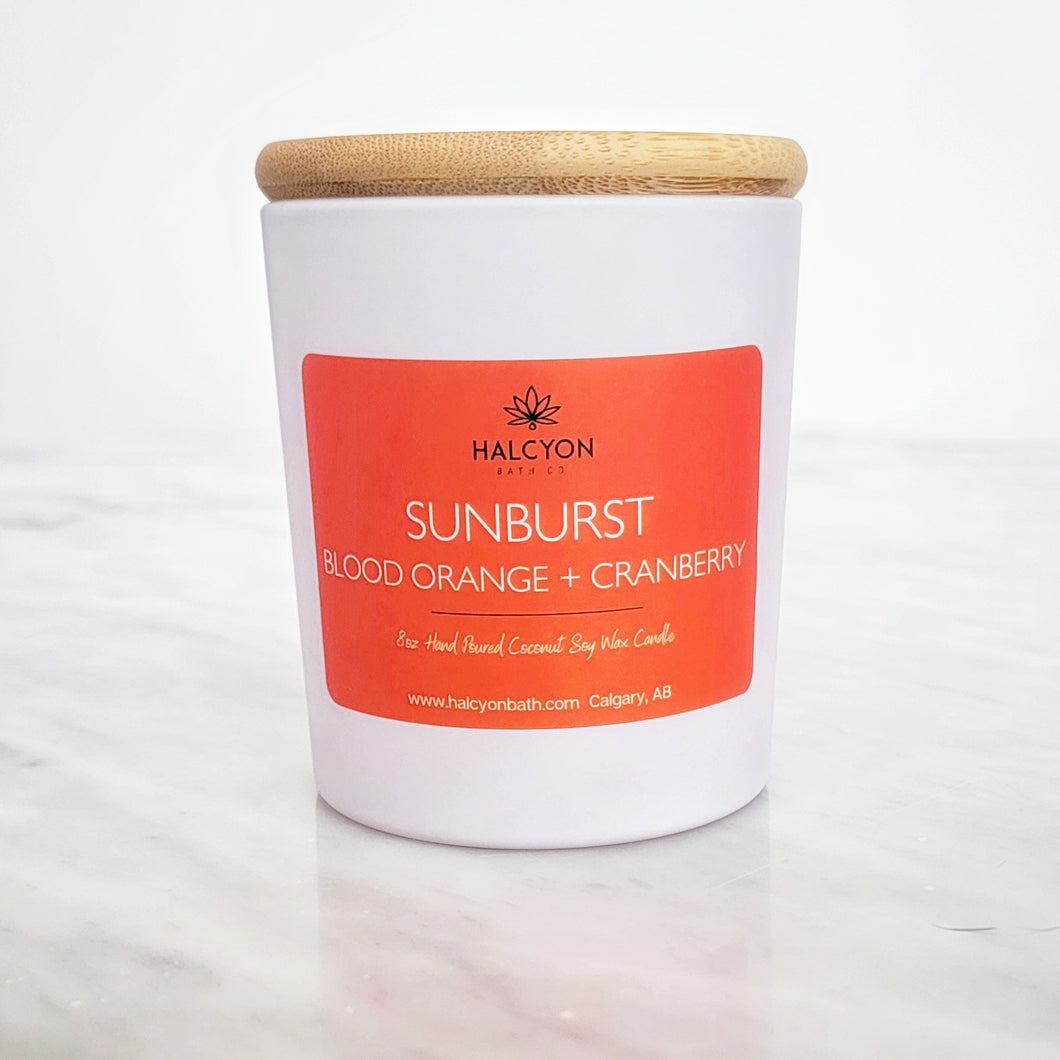 Sunburst Blood Orange + Cranberry Coconut Soy Candle  8oz.