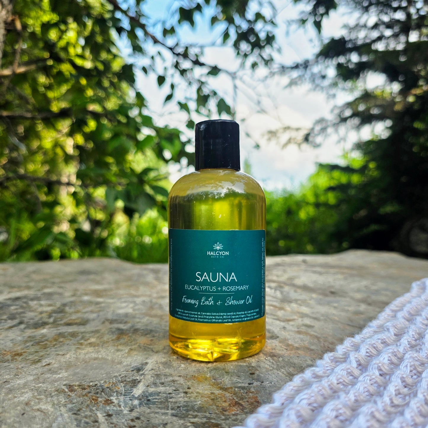 Sauna Foaming Bath & Body Oil - Eucalyptus + Rosemary