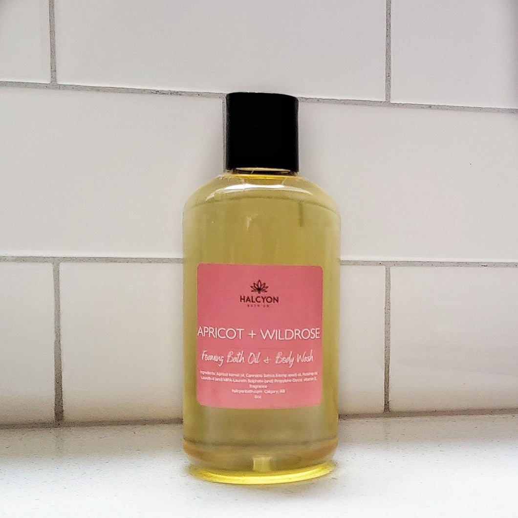 Foaming Bath Oil & Body Wash - Apricot + Wildrose