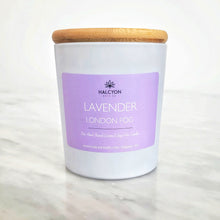 Load image into Gallery viewer, Lavender London Fog Coconut Soy Candle 8oz.
