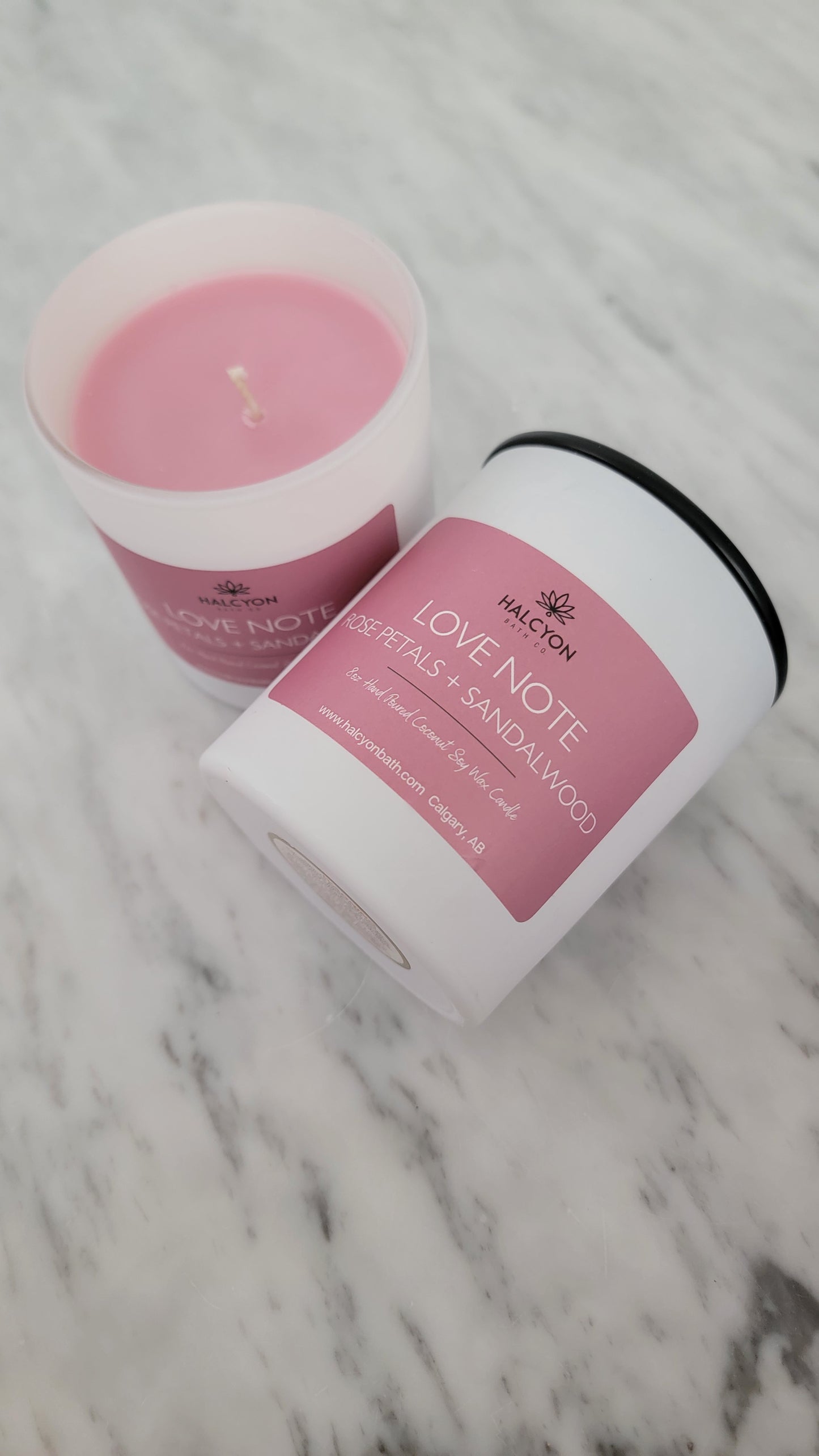 Love Note - Rose Petals + Sandalwood Coconut Soy Candle 8oz.